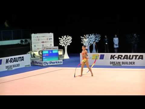 Liu Jiahui (CHN)  ribbon World Cup Espoo 2016 qual.