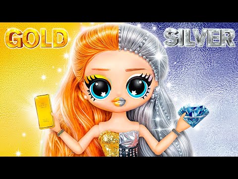 Gold vs Silver! Sisters Growing Up! DIYs for Dolls LOL OMG