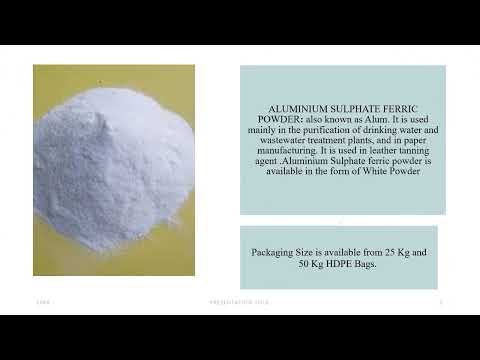 Aluminium Sulphate Ferric Powder, For Drinking Water Treatment, 25 kg Bag