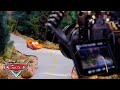 Behind The Scenes Lightning McQueen Sally Carrera SIDE BY SIDE VIDEO Pixar Cars Disneyjr