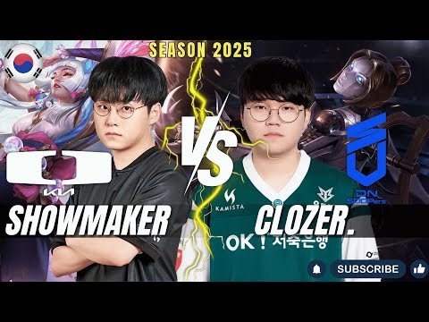 DK ShowMaker vs DNS Clozer - ShowMaker SYNDRA vs Clozer ORIANNA Mid - Patch 25.24 KR Ranked | lolrec
