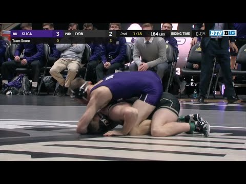 Big Ten Wrestling: 184 LBs - Northwestern's Mitch Sliga vs. Purdue's Max Lyon