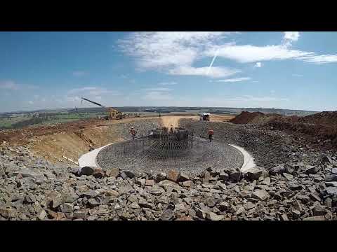 Wind Farm Tower Footing Construction Time-lapse