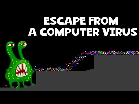 Escape from a computer virus - Survival Marble Race in Algodoo