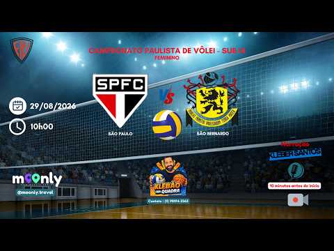 São Paulo X São Bernardo | 29/08/2026 - 10h00 | Vôlei Feminino | FPV | Sub 14