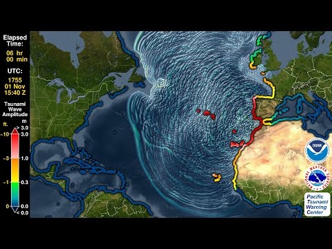 Tsunami Forecast Model Animation: Lisbon 1755