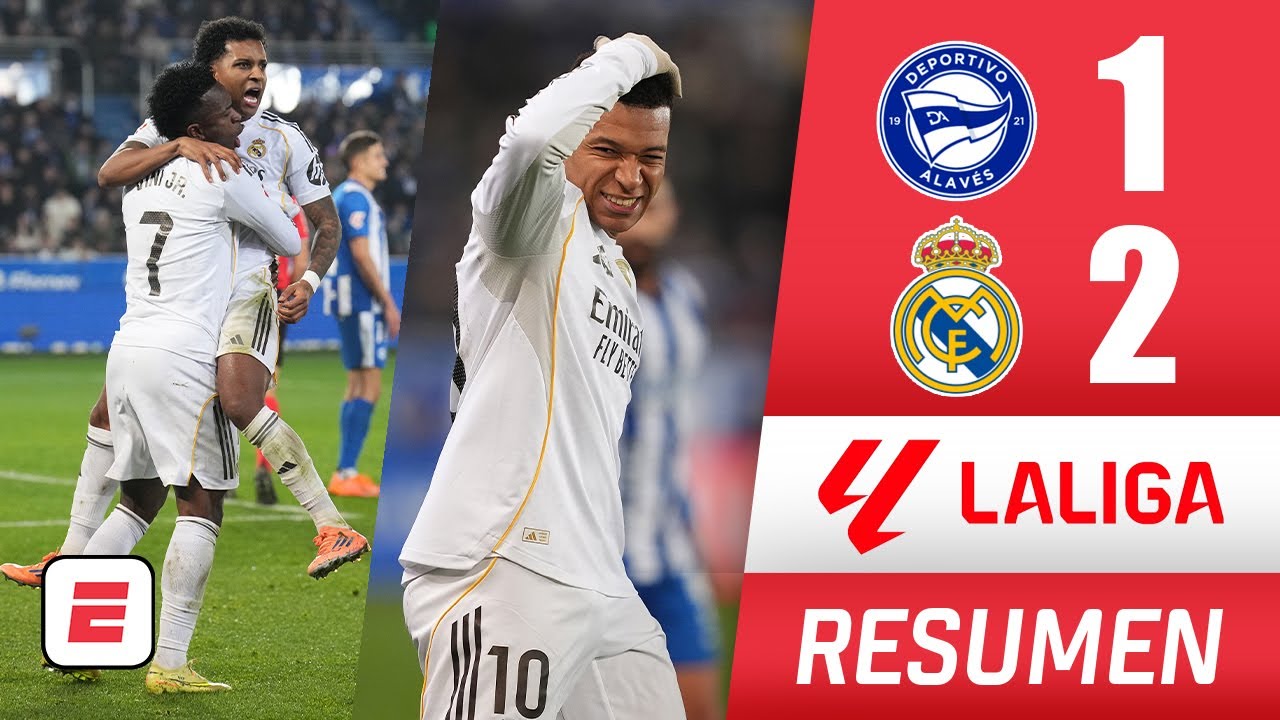 Real Madrid consigue sufrida victoria por 2-1 ante el Alavés con goles de Mbappé y Rodrygo | La Liga