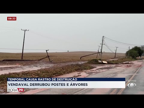 Temporal deixa rastro de destruição no interior do Paraná