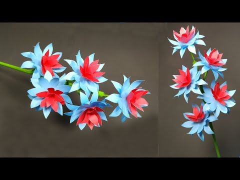Handcraft Flower: How to Make Paper Stick Flower Easy Making Idea || Jarine's Crafty Creation Video