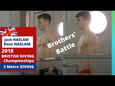 2018 Brothers Jack Haslam and Ross Haslam battle - British Mens Diving Championships 3 meter