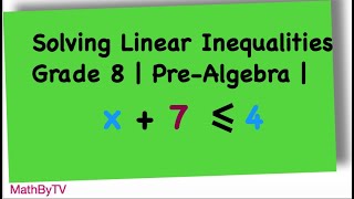 Solving Linear Inequalities Pre-Algebra | Grade 8 Math |