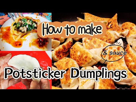 How to make potsticker dumplings| cook pot-stickers from scratch & make pot sticker sauce|