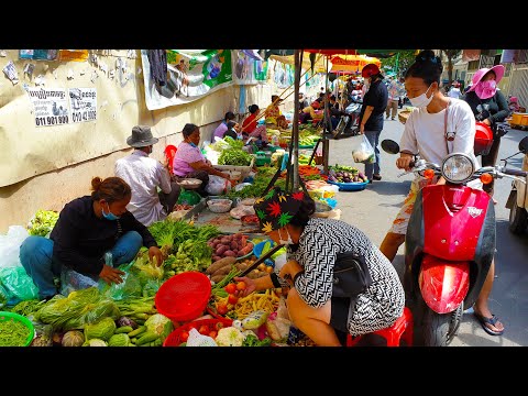 Morning Walk Around @ Psar Kromoun  - Market Food Scense Near Boeng Trabaek Market