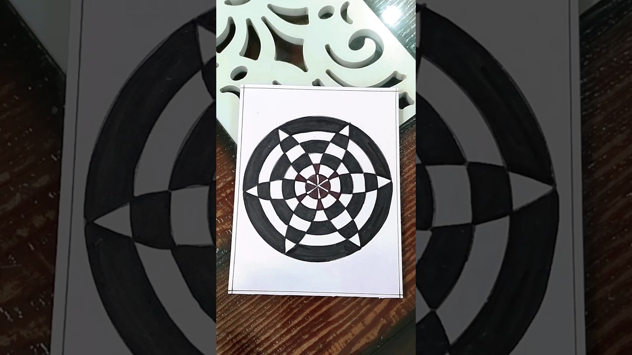 illusion drawing #3d #easy #optical #illusion #drawing #art #circle #shorts