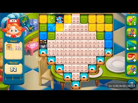 Toy blast level 343 obstacles: 32 toast and 32 white lego blocks