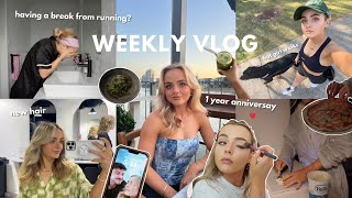 weekly vlog | new hair | 1 year anniversary | running break? hot girl walks | grwm | conagh kathleen