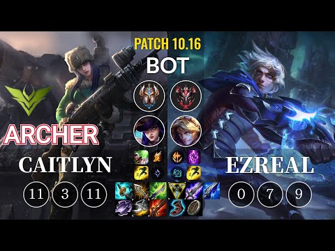 V3 Archer Caitlyn vs Ezreal Bot - KR Patch 10.16