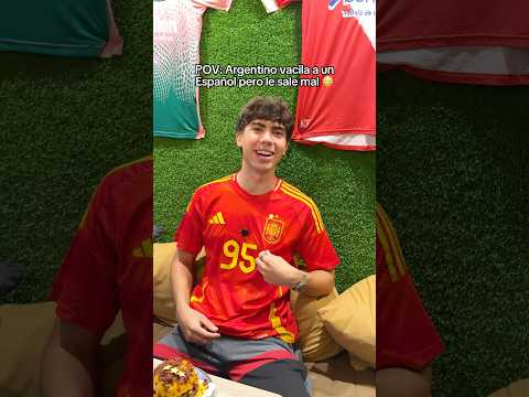 😳 ARGENTINO VACILA a un ESPAÑOL pero le SALE MAL 💀 #futbol #humor