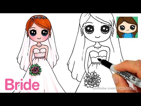 How to draw a bride easy