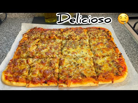 Masa de pizza ‘’SÚPER FÁCIL’’- Pizza casera de carne picada fácil de hacer y riquísimo