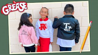 HOW TO MAKE GREASE COSTUMES: T-BIRDS, PINK LADIES + RYDELL CHEER! || Lucykiins