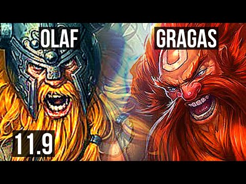 OLAF vs GRAGAS (TOP) | 9 solo kills, 14/4/17, Legendary, 400+ games | BR Diamond | v11.9