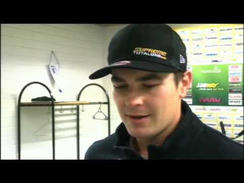 11.9.2013 Simon Backman haastattelussa SaiPa-Kalpa ottelun jälkeen