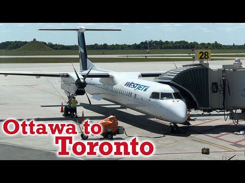 Full Flight: WestJet Encore Dash 8 Q400 Ottawa to Toronto (YOW-YYZ)