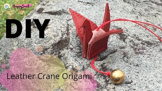 [Leather Craft]  How to Make Leather Crane Origami | Hanging Ornaments for Car Decoration [DIY]