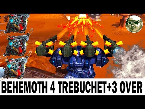 BEHEMOTH 4 TREBUCHET MK2 + 3 OVERDRIVE UNIT 6LVL + BASIL LAPATTE 800 M! WAR ROBOTS + 110% DAMAGE