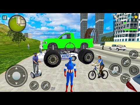 Captain America Rope Hero Ninja Gangster Crime Vegas City - Android Gameplay