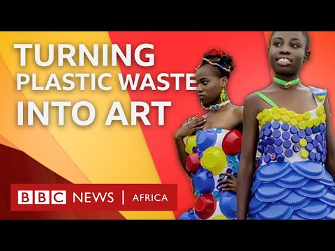 The young Nigerian's Upcycling, turning plastic waste into art - BBC What's New