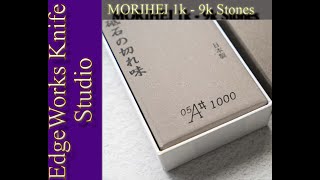 Morihei Hishiboshi Hi 1k, 4k, 6k, 9k Whetstone Progression - Yoshimitsu Aogami Super Santoku
