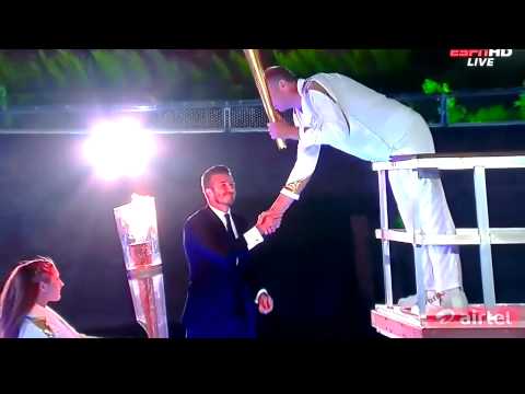 David Beckham delivering the Torch @ London 2012