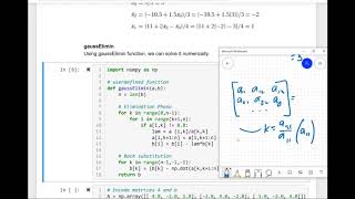 2.2 - Gaussian Elimination Method (code & example) - Engineering Numerical Methods w/Python 3