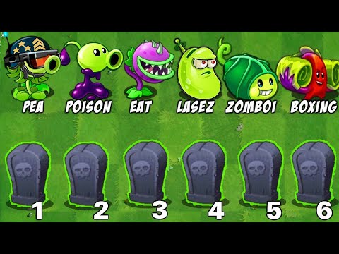 All Peashooter And FREE & PREMIUM Plant Level 1 Vs 24 Tutorial Gravestone - PvZ 2 Challenge