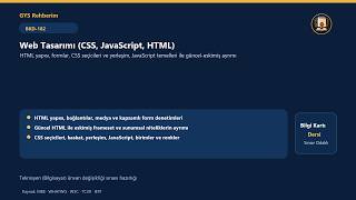 BKD182 | Teknisyen (Bilgisayar): Web Tasarımı (CSS, JavaScript, HTML) | Bilgi Ka
