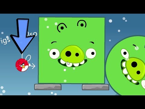 Angry Birds Kick Out Green Piggies - SMALLEST BIRDS KICK HUGE SQUARE AND ROUND PIGS!