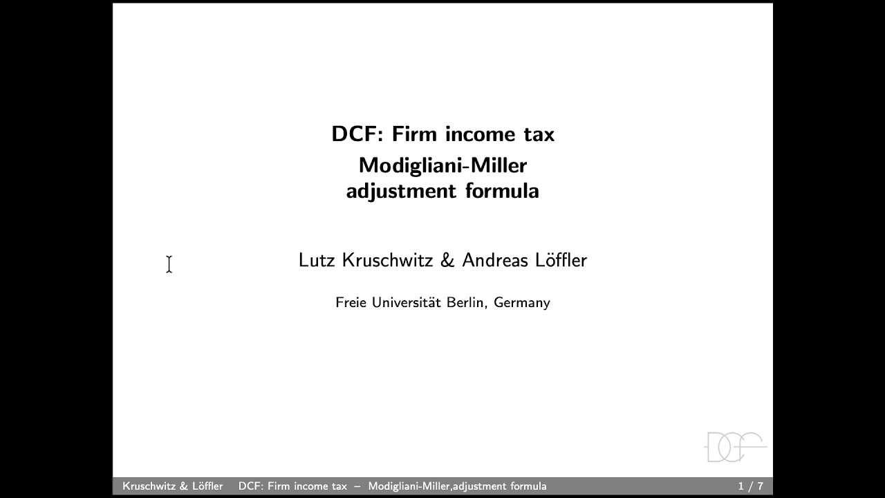 Thumbnail for Modigliani-Miller adjustment