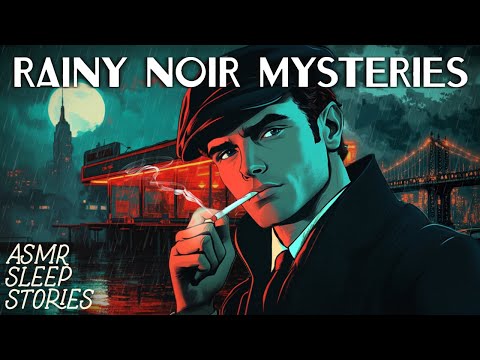 Rainy Noir Mystery Tales Vol. 3 | Cozy ASMR Bedtime Stories with Rain Sounds & Jazz Ambience