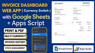 Create a Full Invoice Generator with Google Apps Script & Sheets | Web App Dashboard Tutorial | D19