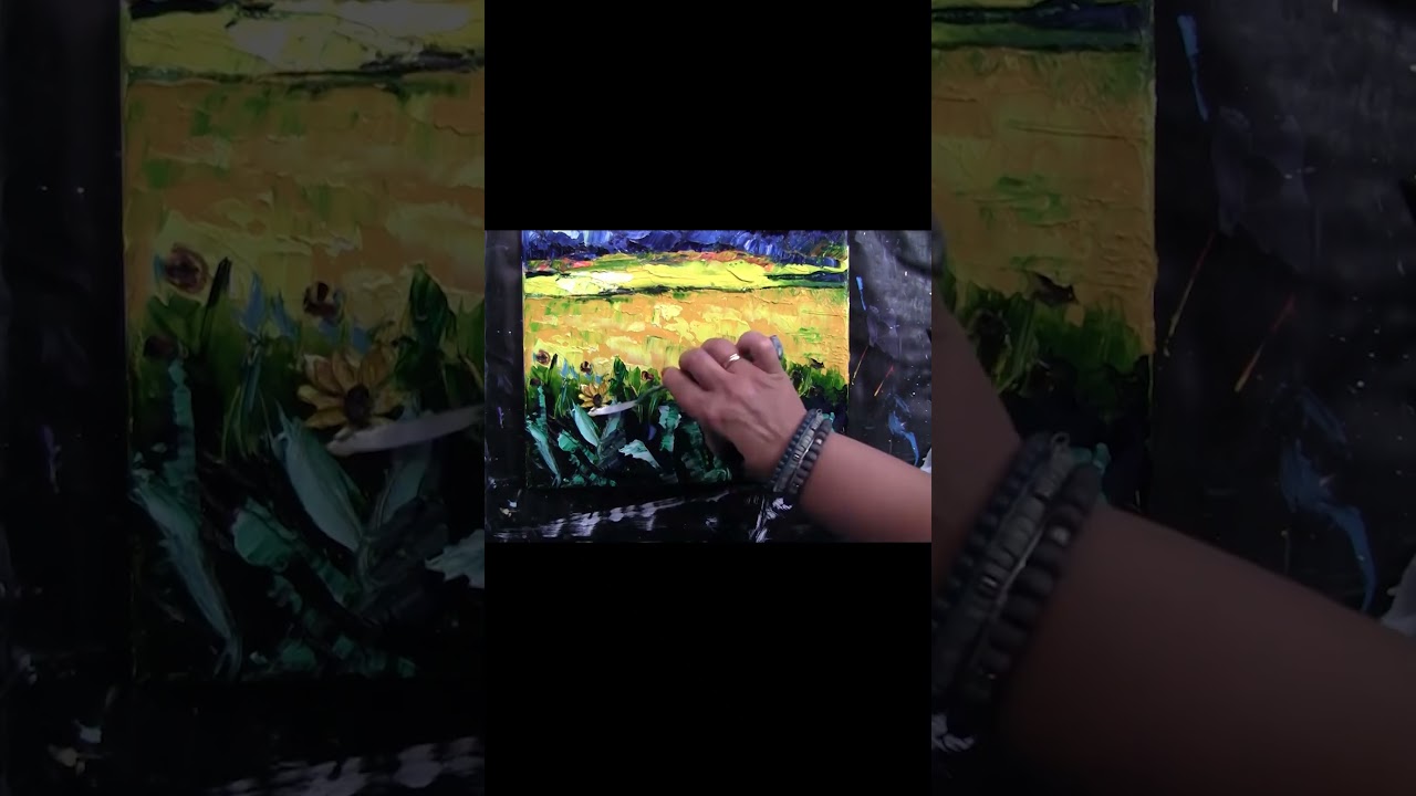 Watch this Field of Sunflowers come to Life before your Eyes!!!  #sunflowers  #oilpainting