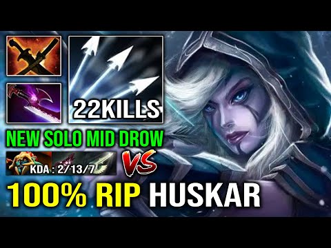 How to Solo Mid Drow Ranger Against Huskar with Invisible Arrow Nonstop Godlike Dota 2
