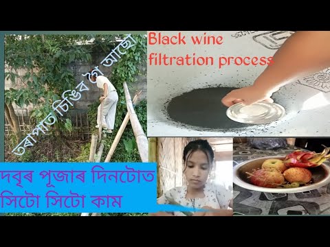 Do:bi'r longed ngo oko okkom eton/How to filtrate black wine in easy method/ dragon fruit review..