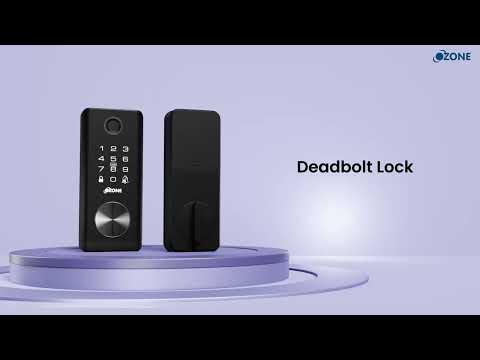 Ozone Deadbolt Lock for Wooden & Metal Doors, 4-Way Access, OzoLife App, Fingerprint, Password, RFID Card, 35-55 mm Door Thickness, Free Installation, 2 Years Warranty.