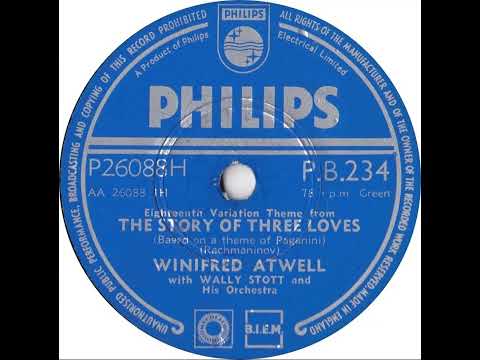 UK New Entry 1954 (42) Winifred Atwell - Eighteenth Variation Theme From The Story Of Three Loves