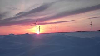 preview picture of video 'Sun Set to end another Day, March 7th 2015 Amherst Wind Farm ,NS'