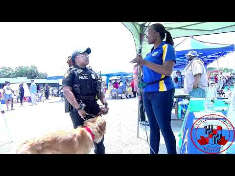 Officer Bigelow & Officer Coach Therapy Dog Forest Heights Police Dept. District Heights Day 2022