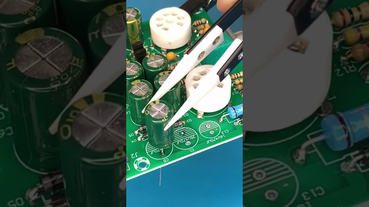 Installing capacitors on a PCB