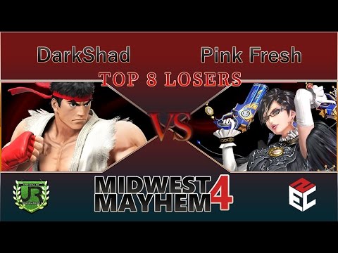 Midwest Mayhem 4  TOP 8 LOSERS - DarkShad (Ryu) vs Pink Fresh (Bayonetta)